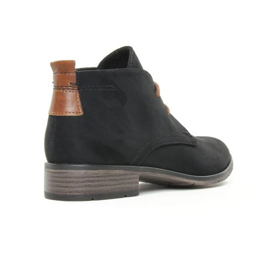 bottines à lacets noir velours mode femme automne hiver - Photo Produit 7