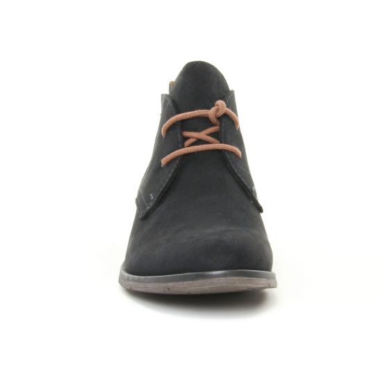 bottines à lacets noir velours mode femme automne hiver - Photo Produit 6