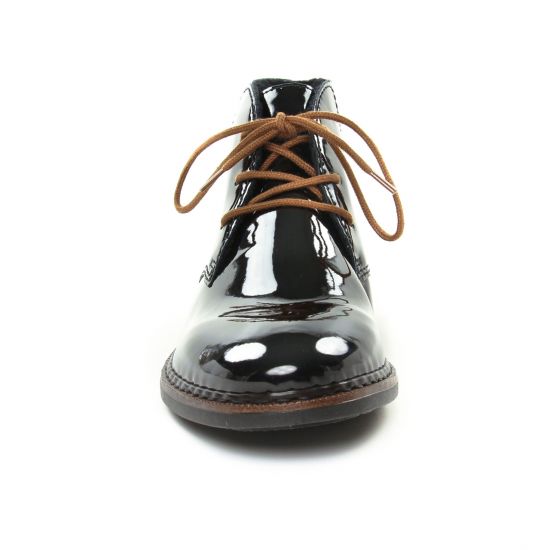 bottines à lacets noir vernis mode femme automne hiver - Photo Produit 6