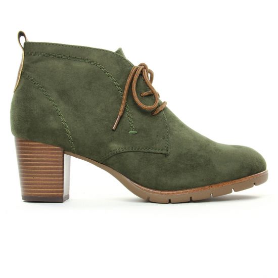 bottines à lacets vert kaki mode femme automne hiver - Photo Produit 2