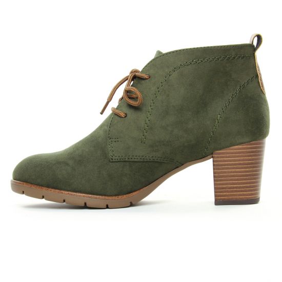 bottines à lacets vert kaki mode femme automne hiver - Photo Produit 3