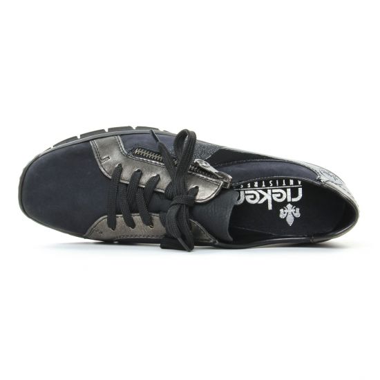 derbys compensées noir bleu mode femme automne hiver - Photo Produit 4