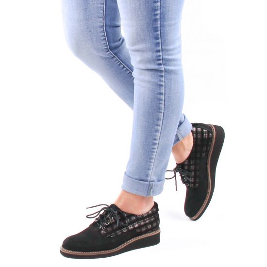 derbys compensées noir or mode femme automne hiver - Photo Produit 8