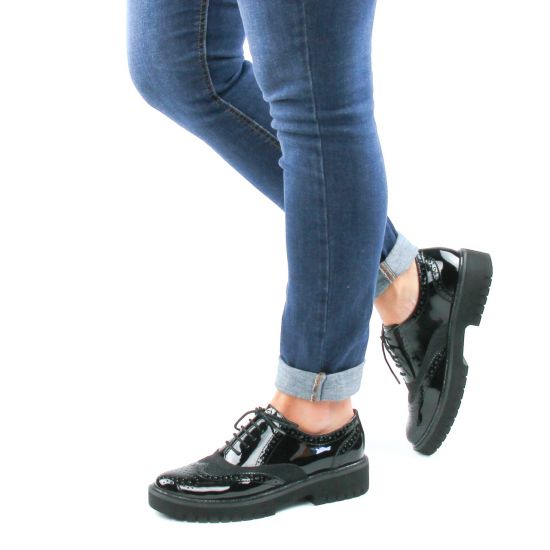 derbys compensées noir mode femme automne hiver - Photo Produit 8