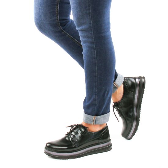 derbys compensées noir mode femme automne hiver - Photo Produit 8