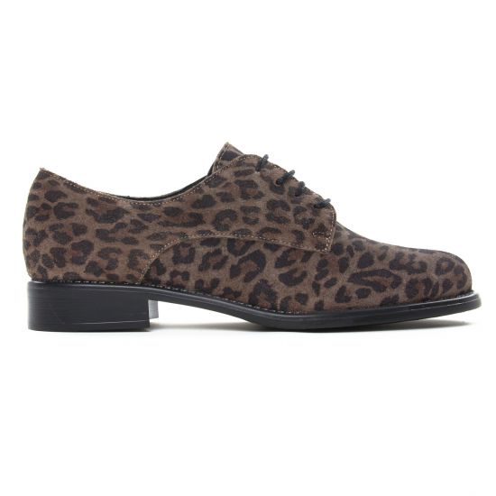 derbies marron léopard mode femme automne hiver - Photo Produit 2