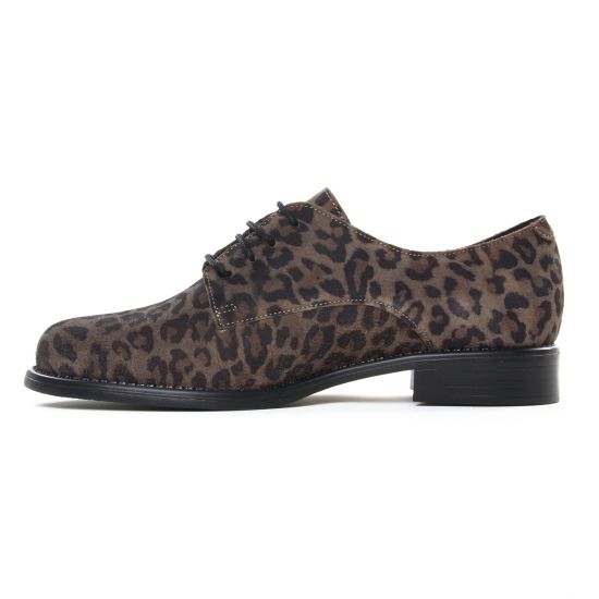 derbies marron léopard mode femme automne hiver - Photo Produit 3