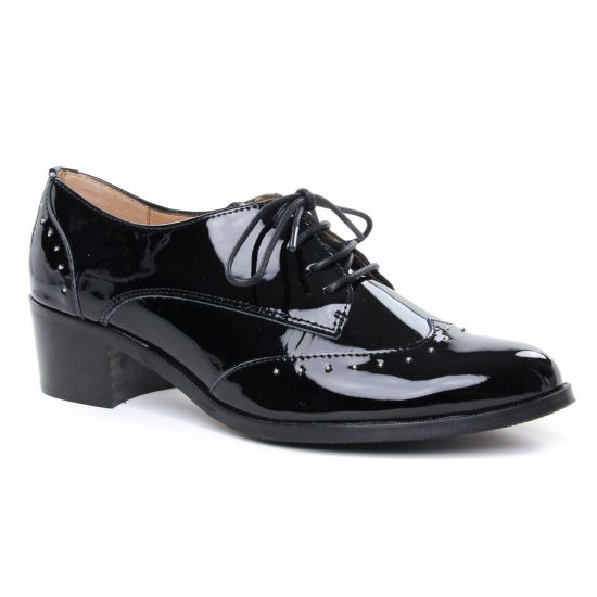 Chaussures À Lacets Emilie Karston Hiliot Vernis Noir, vue principale de la chaussure femme