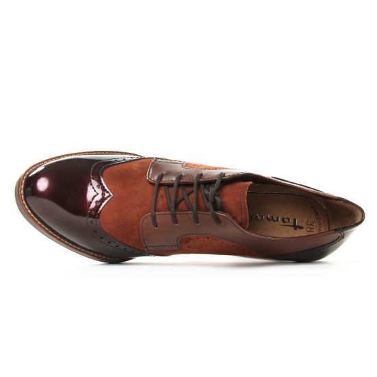 derbys talon marron bordeaux mode femme automne hiver - Photo Produit 4