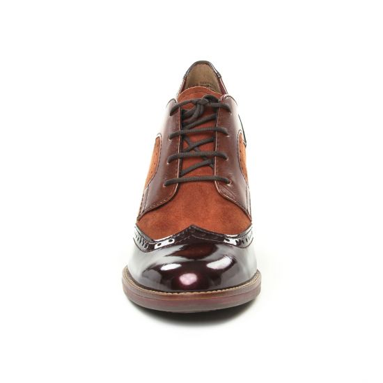derbys talon marron bordeaux mode femme automne hiver - Photo Produit 6