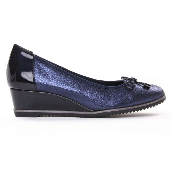 ballerines compensées bleu marine mode femme automne hiver - Photo Produit 2