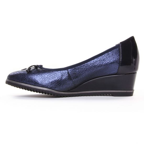ballerines compensées bleu marine mode femme automne hiver - Photo Produit 3