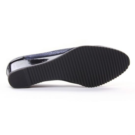 ballerines compensées bleu marine mode femme automne hiver - Photo Produit 5