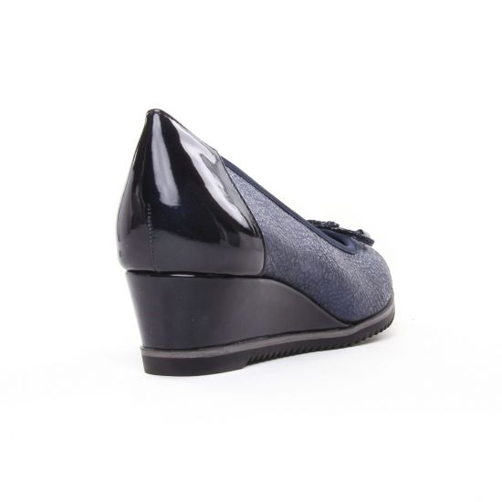 ballerines compensées bleu marine mode femme automne hiver - Photo Produit 7