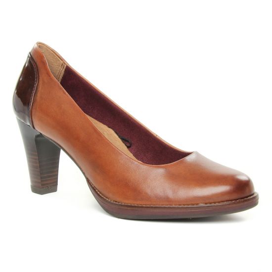 Escarpins Tamaris 22425 Maroon Leather, vue principale de la chaussure femme