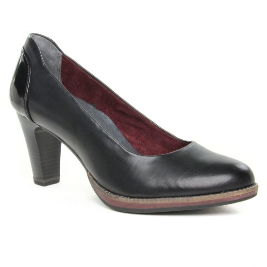 Escarpins Tamaris 22425 Black Leather, vue principale de la chaussure femme
