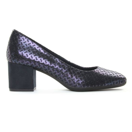 escarpins trotteur bleu mode femme automne hiver - Photo Produit 2