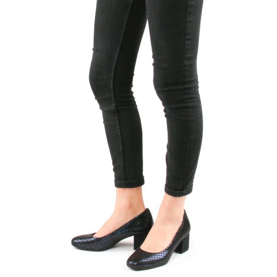 escarpins trotteur bleu mode femme automne hiver - Photo Produit 8