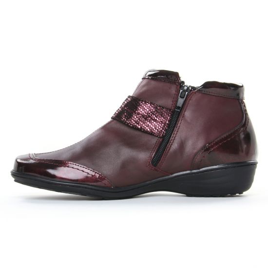 low boots bordeaux mode femme automne hiver - Photo Produit 3