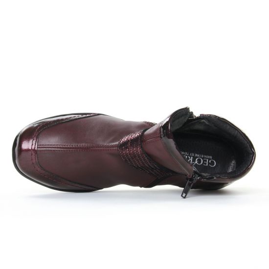 low boots bordeaux mode femme automne hiver - Photo Produit 4