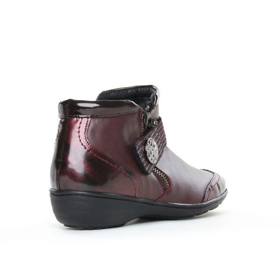 low boots bordeaux mode femme automne hiver - Photo Produit 7