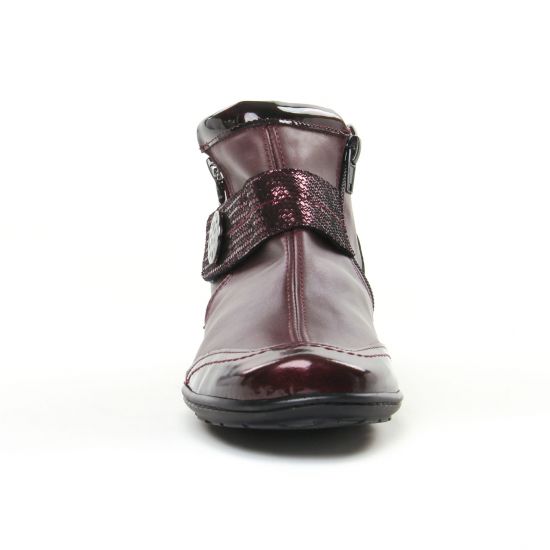 low boots bordeaux mode femme automne hiver - Photo Produit 6