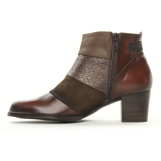 low boots marron multi mode femme automne hiver - Photo Produit 3