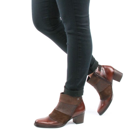 low boots marron multi mode femme automne hiver - Photo Produit 8