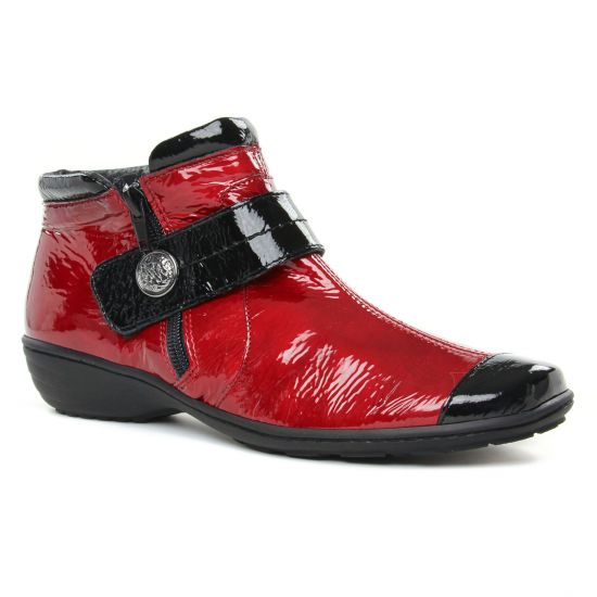 Bottines Et Boots Geo Reino Istadon Noir Rouge, vue principale de la chaussure femme