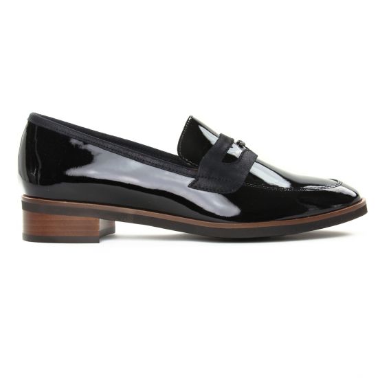 mocassins noir vernis mode femme automne hiver - Photo Produit 2