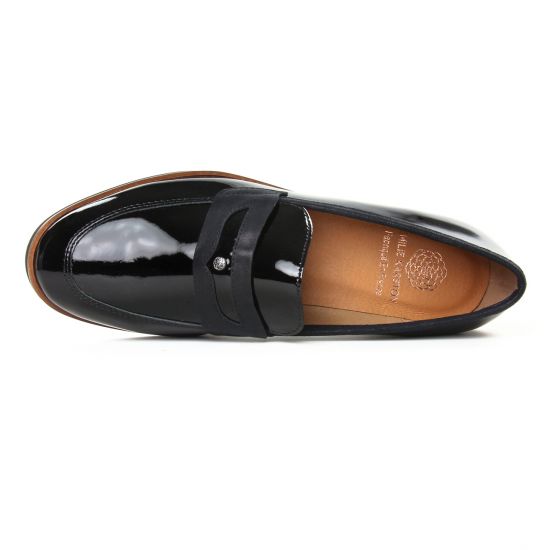 mocassins noir vernis mode femme automne hiver - Photo Produit 4
