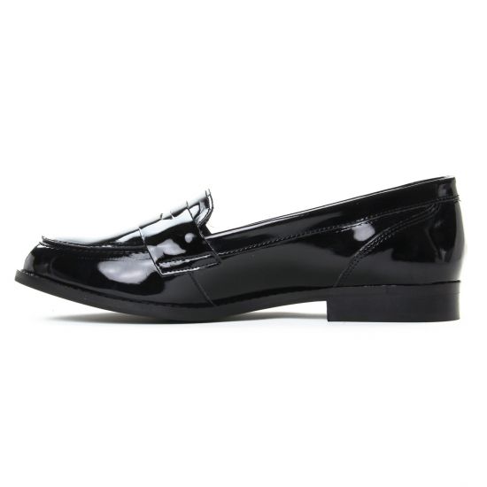 mocassins noir vernis mode femme automne hiver - Photo Produit 3