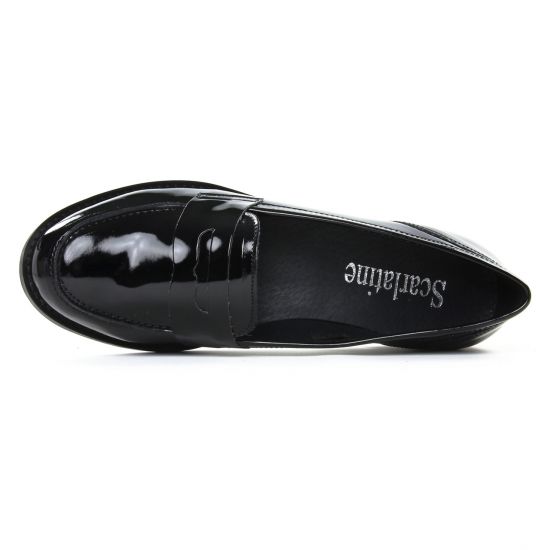mocassins noir vernis mode femme automne hiver - Photo Produit 4