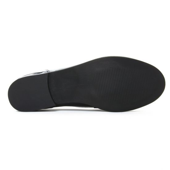mocassins noir vernis mode femme automne hiver - Photo Produit 5
