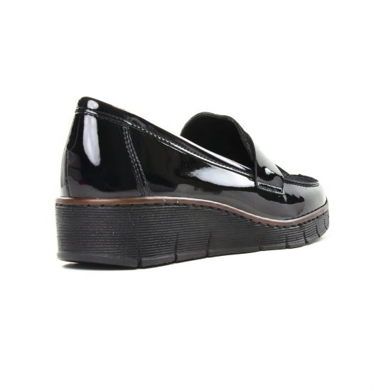 mocassins trotteurs noir argent mode femme automne hiver - Photo Produit 7