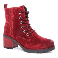 Chaussures femme hiver 2020 - bottines à lacets marco tozzi rouge