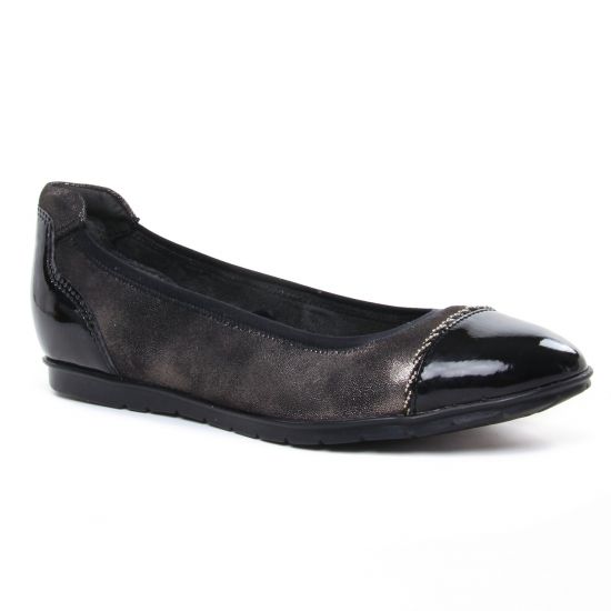 Ballerines Tamaris 22103 Pewter Blk Pat, vue principale de la chaussure femme