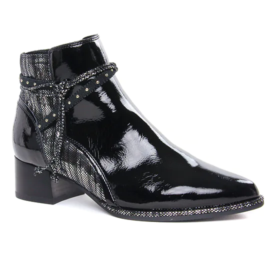 Bottines Et Boots Fugitive Banks Vernis Noir, vue principale de la chaussure femme