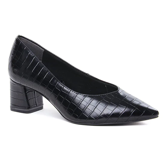 Escarpins Tamaris 22420 Black Croco, vue principale de la chaussure femme
