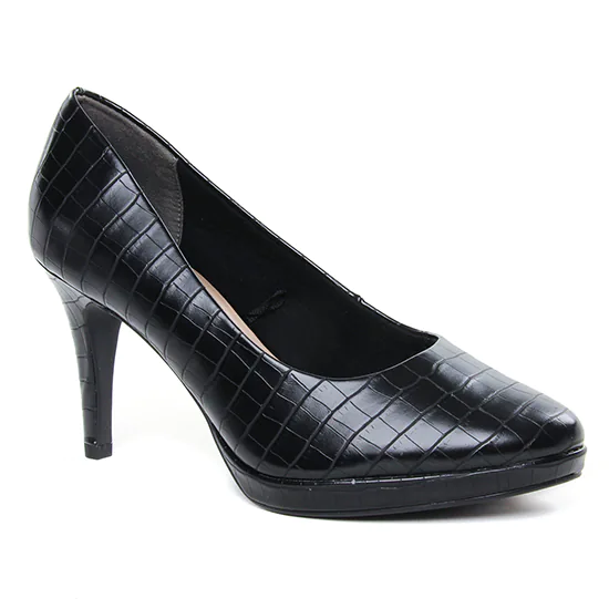 Escarpins Tamaris 22493 Black Croco, vue principale de la chaussure femme