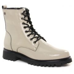 Chaussures femme hiver 2021 - bottines à lacets tamaris blanc ivoire
