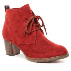 Chaussures femme hiver 2021 - bottines à lacets marco tozzi rouge