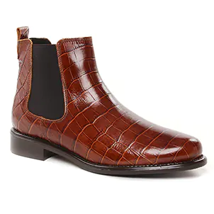 boots-chelsea marron croco: même style de chaussures en ligne pour femmes que les Tamaris