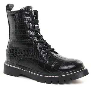 bottines-a-lacets noir croco même style de chaussures en ligne pour femmes que les  Rieker