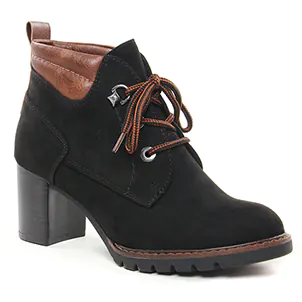 Chaussures femme hiver 2021 - bottines à lacets marco tozzi noir