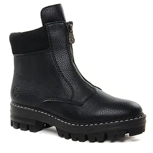 Chaussures femme hiver 2021 - bottines à lacets rieker noir