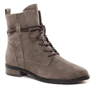 Chaussures femme hiver 2021 - bottines à lacets marco tozzi taupe