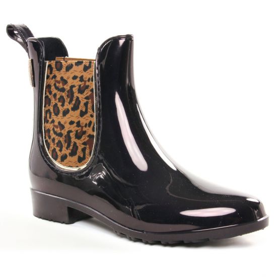 Bottines Et Boots Les Tropeziennes Rainboo Noir Leopard, vue principale de la chaussure femme