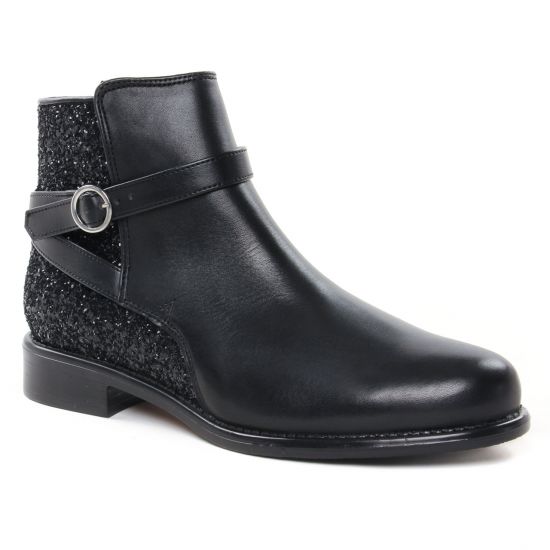 Bottines Et Boots Scarlatine Co99327 Noir Noir Lisse, vue principale de la chaussure femme