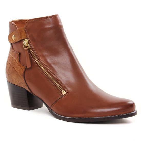 Bottines Et Boots Regarde Le Ciel Isabel-106 Croco Cognac, vue principale de la chaussure femme